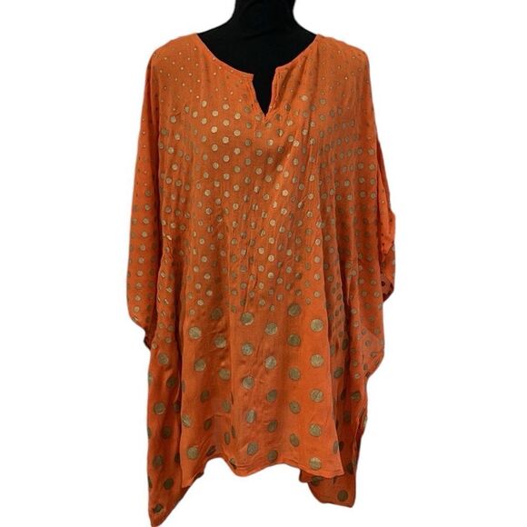 Belma Orange Pullover Poncho(Size Plus) - Picture 1 of 4